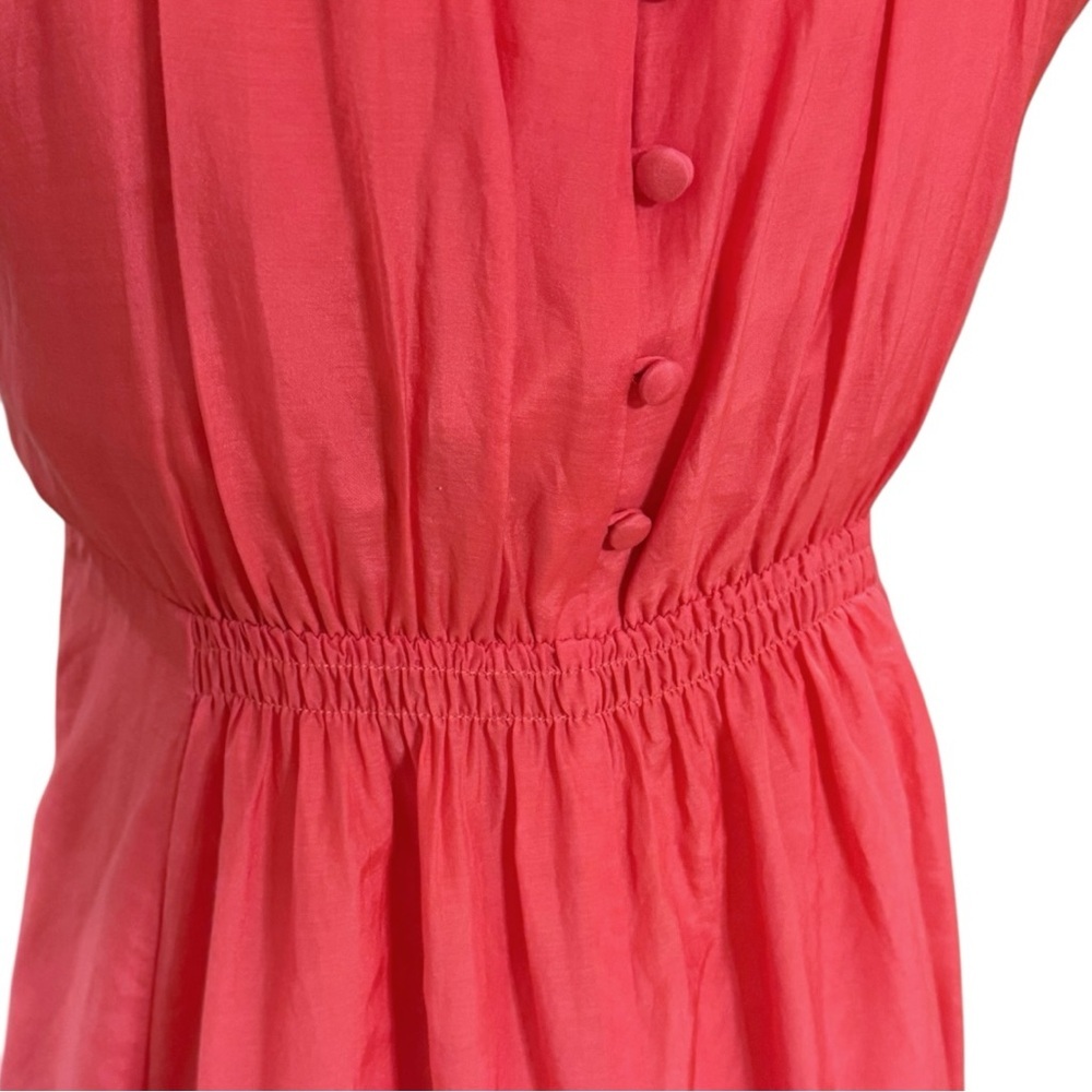 Esley Coral Halter Dress Cotton Silk NWT Size L - Picture 5 of 7